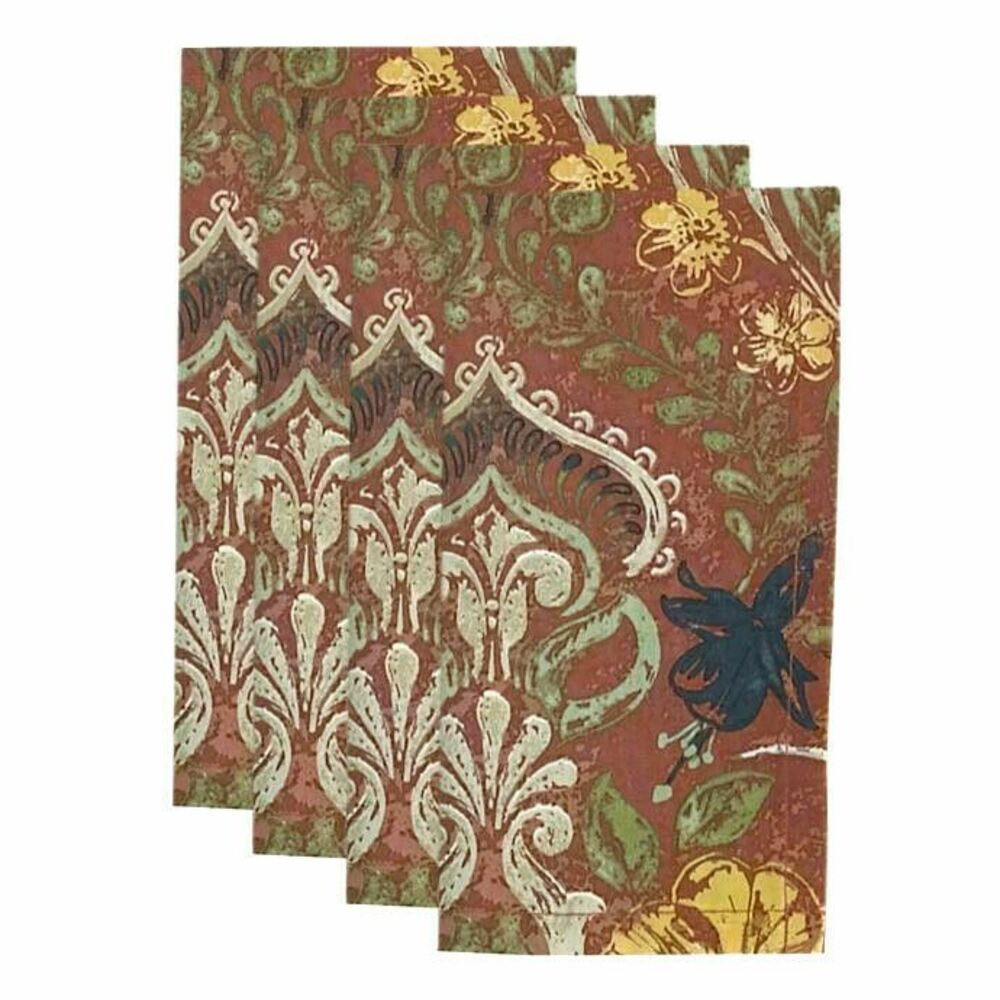 Town & Country Jessica Fabric Napkins Terracotta Spill Stain Resistant Set of 4